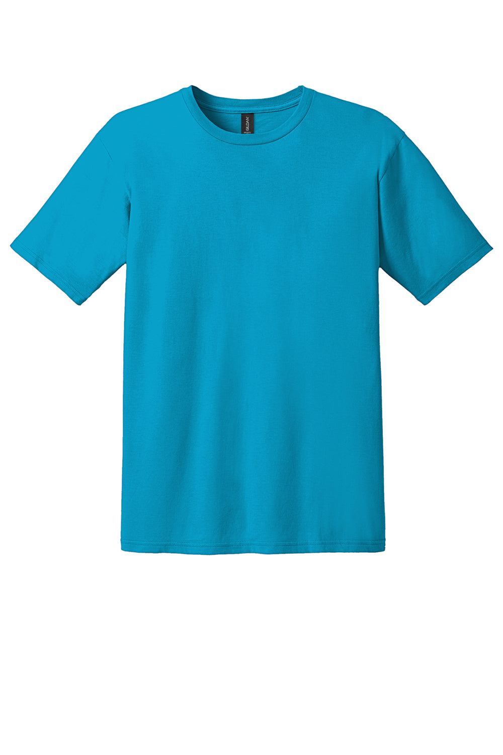 Gildan 980 Mens Short Sleeve Crewneck T-Shirt Caribbean Blue Flat Front