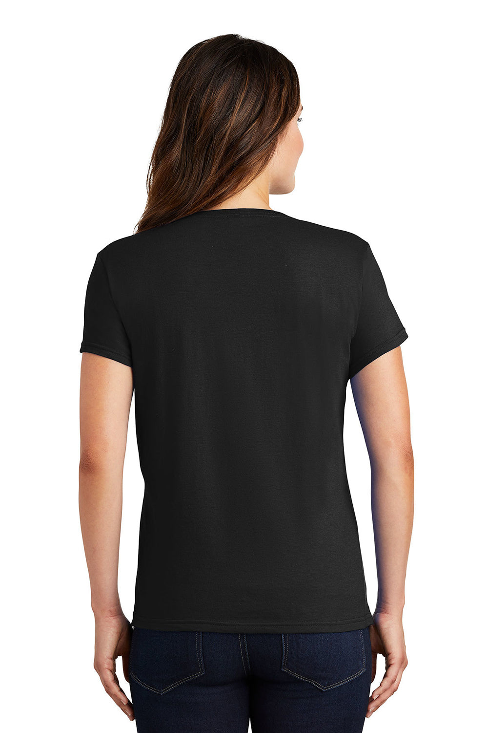 Gildan 880 Womens Short Sleeve Crewneck T-Shirt Black Model Back