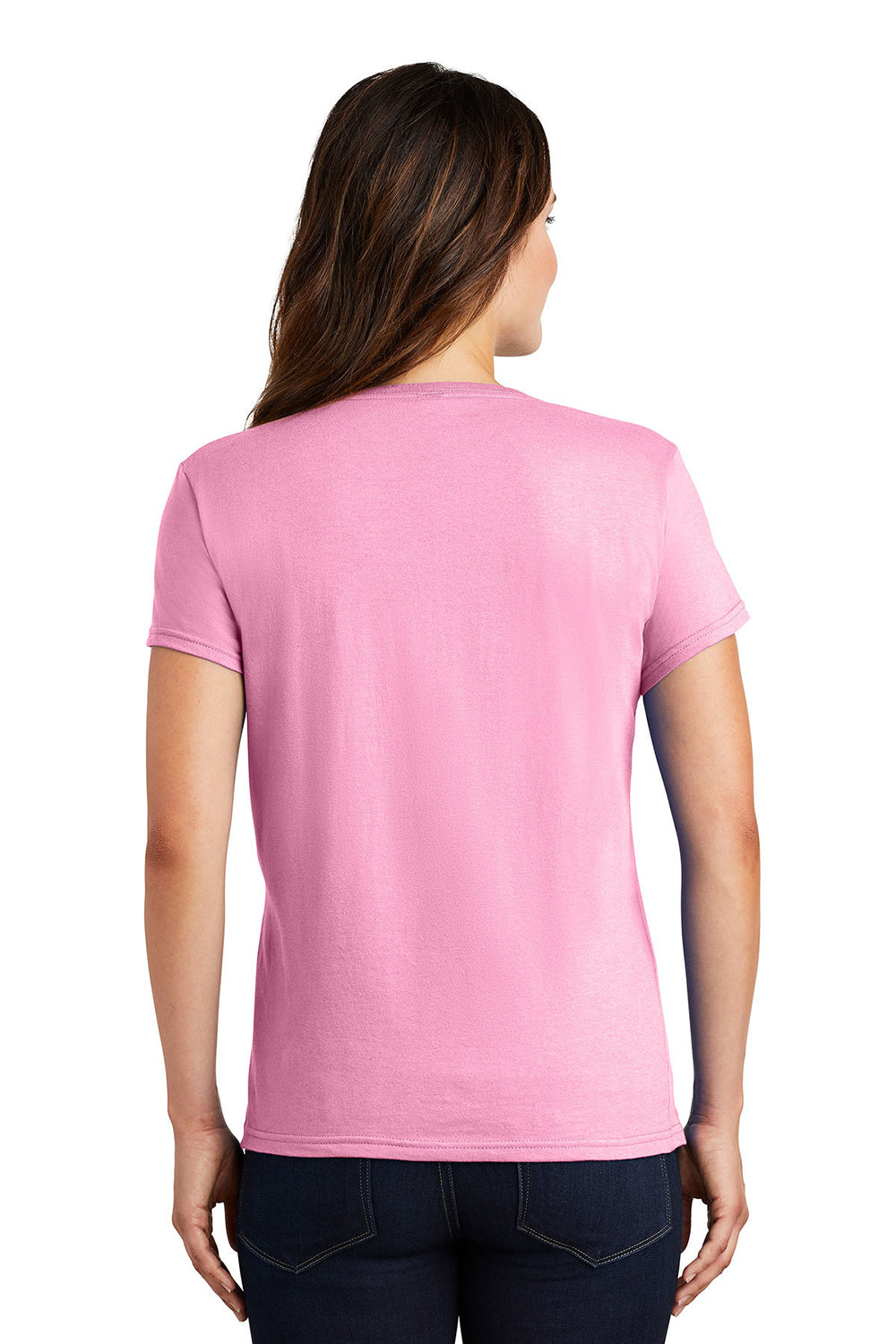 Gildan 880 Womens Short Sleeve Crewneck T-Shirt Charity Pink Model Back