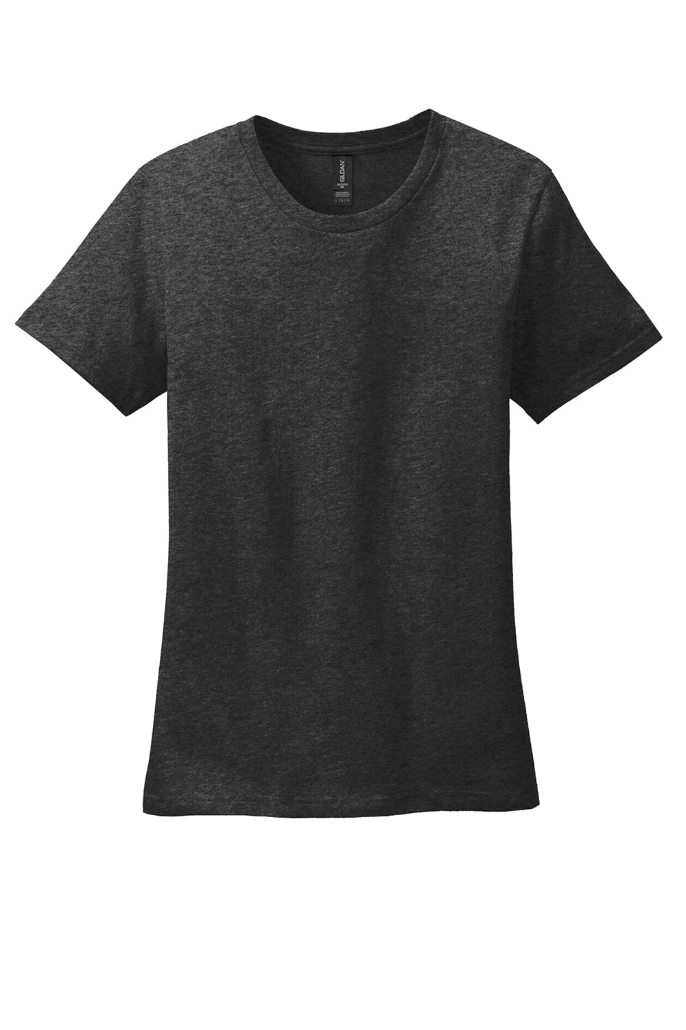 Gildan 880 Womens Short Sleeve Crewneck T-Shirt Heather Dark Grey Flat Front