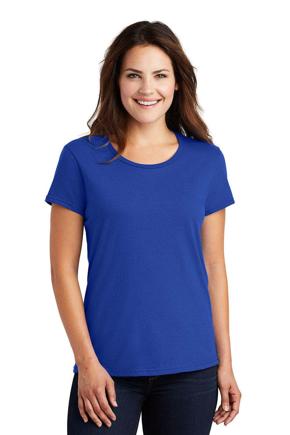 Gildan 880 Womens Short Sleeve Crewneck T-Shirt Royal Blue Model Front