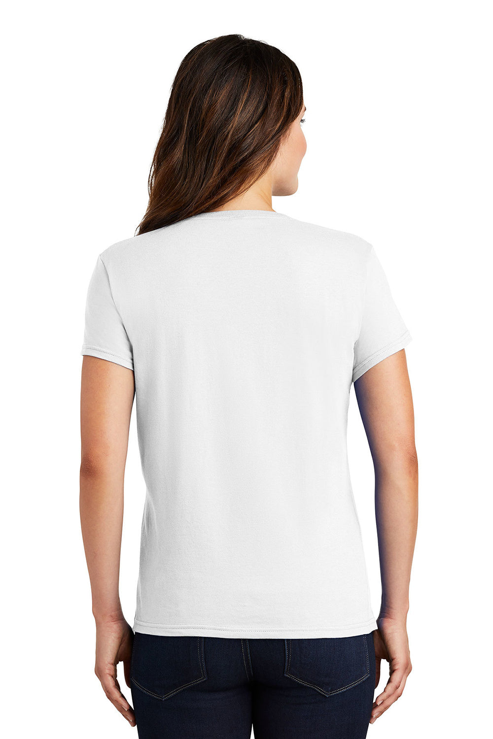 Gildan 880 Womens Short Sleeve Crewneck T-Shirt White Model Back