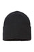 Atlantis Headwear OAK Mens Sustainable Chunky Rib Cuffed Beanie Black Flat Front