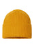 Atlantis Headwear OAK Mens Sustainable Chunky Rib Cuffed Beanie Mustard Yellow Flat Front