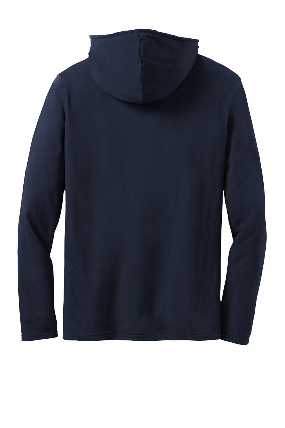 Gildan 987/987AN Mens Long Sleeve Hooded T-Shirt Hoodie Navy Blue/Dark Grey Flat Back