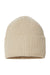 Atlantis Headwear OAK Mens Sustainable Chunky Rib Cuffed Beanie Light Beige Flat Front