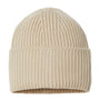 Atlantis Headwear Mens Sustainable Chunky Rib Cuffed Beanie - Light Beige - NEW