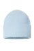 Atlantis Headwear OAK Mens Sustainable Chunky Rib Cuffed Beanie Light Blue Flat Front