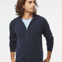 Independent Trading Co. Mens Special Blend Raglan Full Zip Hooded Sweatshirt Hoodie - Classic Navy Blue - NEW