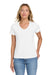 Gildan 64V00L/G64VL Womens Softstyle Short Sleeve V-Neck T-Shirt White Model Front