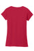 Gildan 64V00L/G64VL Womens Softstyle Short Sleeve V-Neck T-Shirt Cherry Red Flat Back