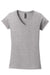 Gildan 64V00L/G64VL Womens Softstyle Short Sleeve V-Neck T-Shirt Sport Grey Flat Front