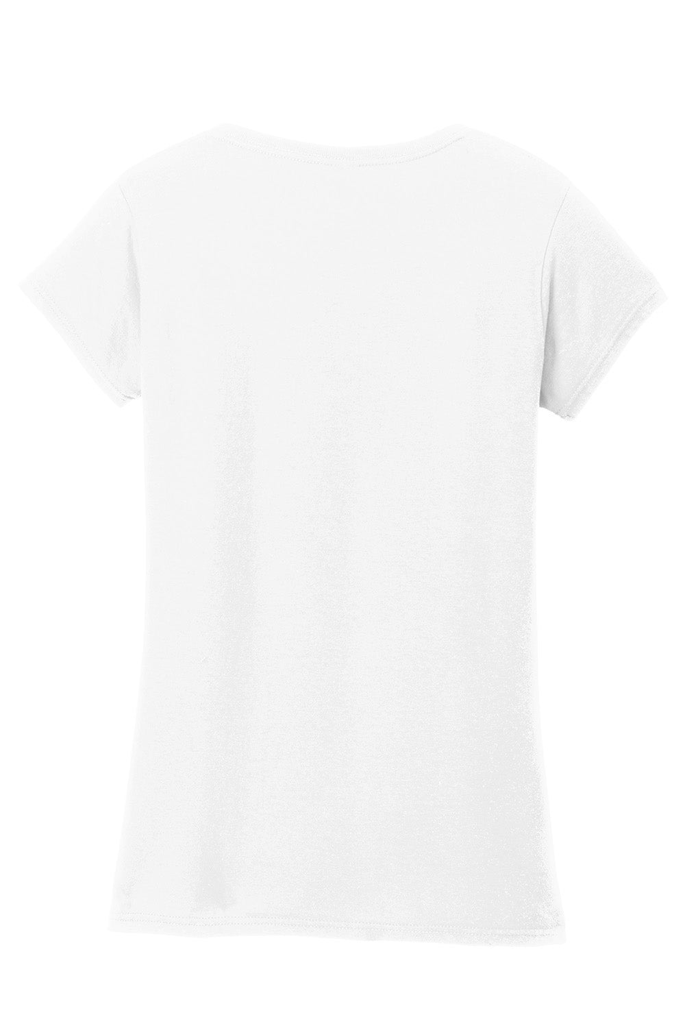 Gildan 64V00L/G64VL Womens Softstyle Short Sleeve V-Neck T-Shirt White Flat Back