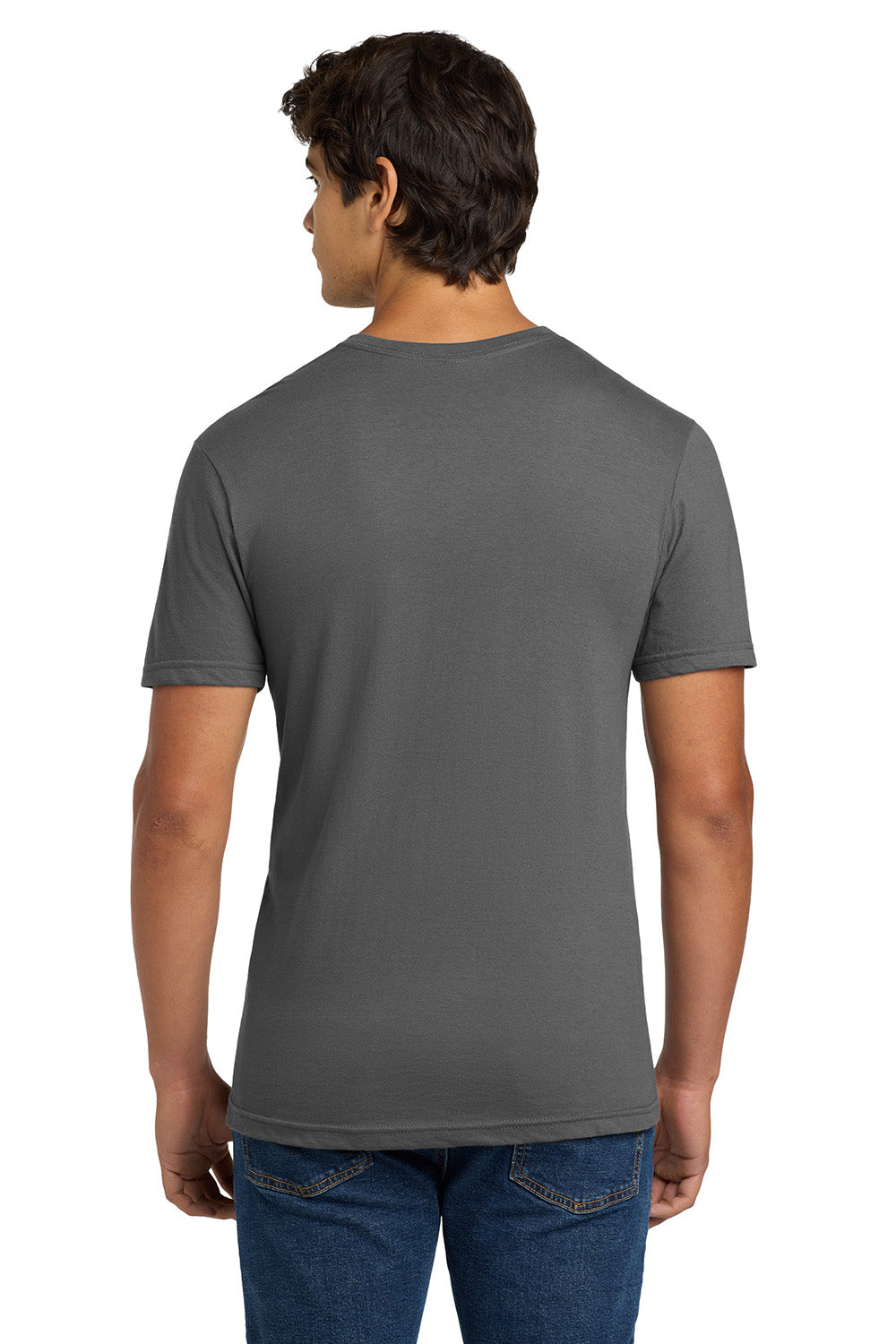 Gildan 64V00/G64V Mens Softstyle Short Sleeve V-Neck T-Shirt Charcoal Grey Model Back