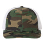 Richardson Mens Printed Snapback Trucker Hat - Army Camo/White - NEW