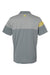 Adidas A213 Mens 3 Stripes Colorblock Moisture Wicking Short Sleeve Polo Shirt Vista Grey/Yellow Flat Back