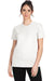 Next Level 6600 Womens Relaxed CVC Short Sleeve Crewneck T-Shirt White Model Front