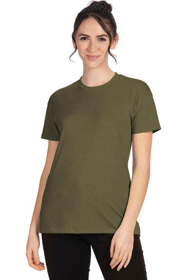 Next Level 6600 Womens Relaxed CVC Short Sleeve Crewneck T-Shirt Military Green Model Front