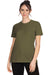 Next Level 6600 Womens Relaxed CVC Short Sleeve Crewneck T-Shirt Military Green Model Front