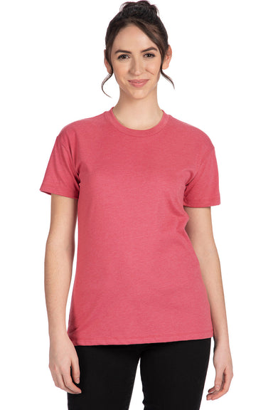 Next Level 6600 Womens Relaxed CVC Short Sleeve Crewneck T-Shirt Heather Mauve Model Front