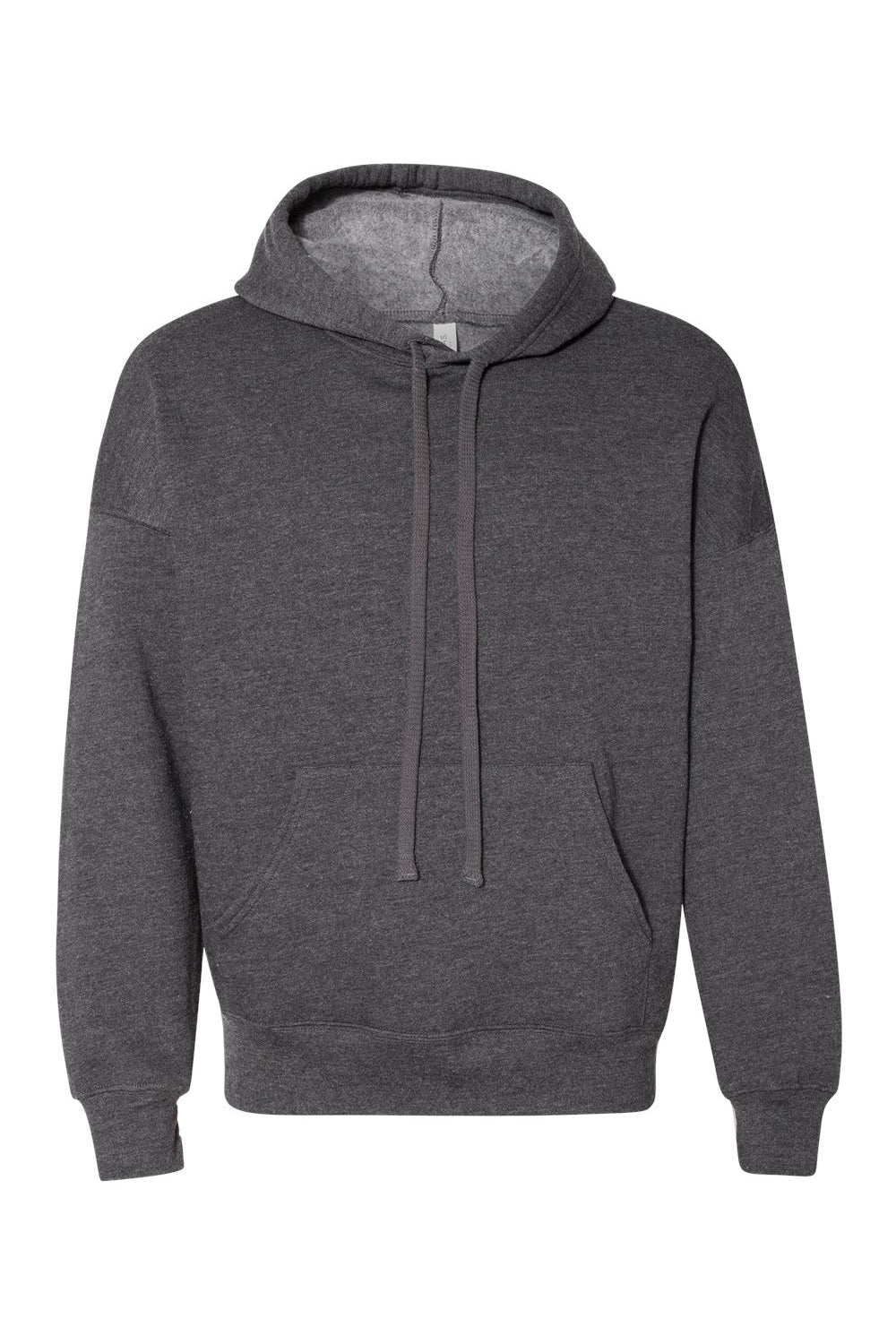 Bella + Canvas BC3729/3729 Mens Sponge Fleece Hooded Sweatshirt Hoodie Heather Dark Grey Flat Front