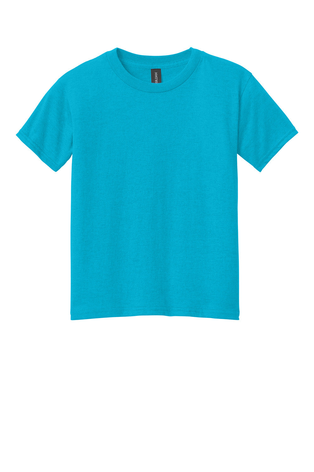 Gildan 67000B Youth Softstyle CVC Short Sleeve Crewneck T-Shirt Caribbean Blue Mist Flat Front