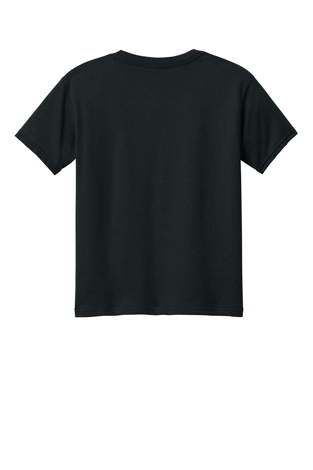 Gildan 67000B Youth Softstyle CVC Short Sleeve Crewneck T-Shirt Pitch Black Flat Back