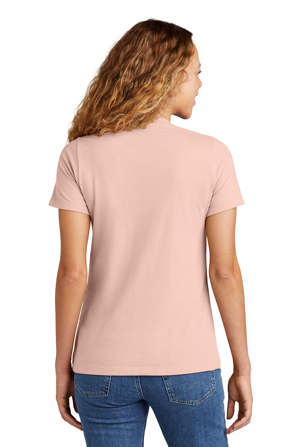 Gildan G670L/67000L Womens Softstyle CVC Short Sleeve Crewneck T-Shirt Dusty Rose Pink Model Back