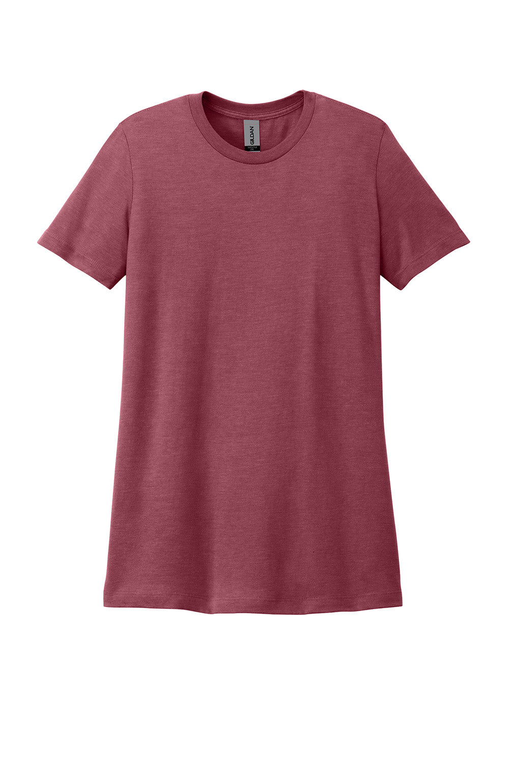 Gildan G670L/67000L Womens Softstyle CVC Short Sleeve Crewneck T-Shirt Maroon Mist Flat Front