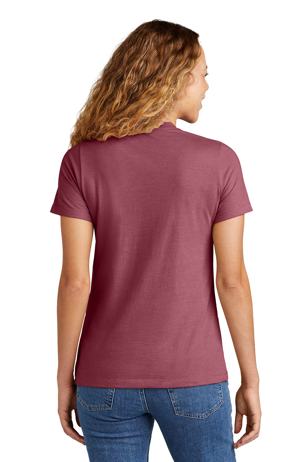 Gildan G670L/67000L Womens Softstyle CVC Short Sleeve Crewneck T-Shirt Maroon Mist Model Back