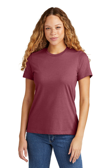 Gildan G670L/67000L Womens Softstyle CVC Short Sleeve Crewneck T-Shirt Maroon Mist Model Front