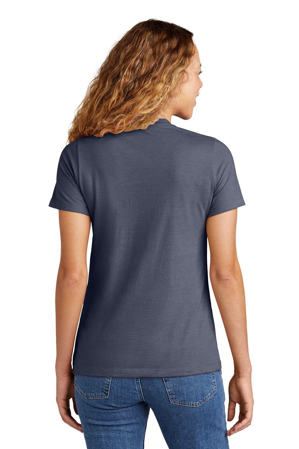 Gildan G670L/67000L Womens Softstyle CVC Short Sleeve Crewneck T-Shirt Navy Blue Mist Model Back