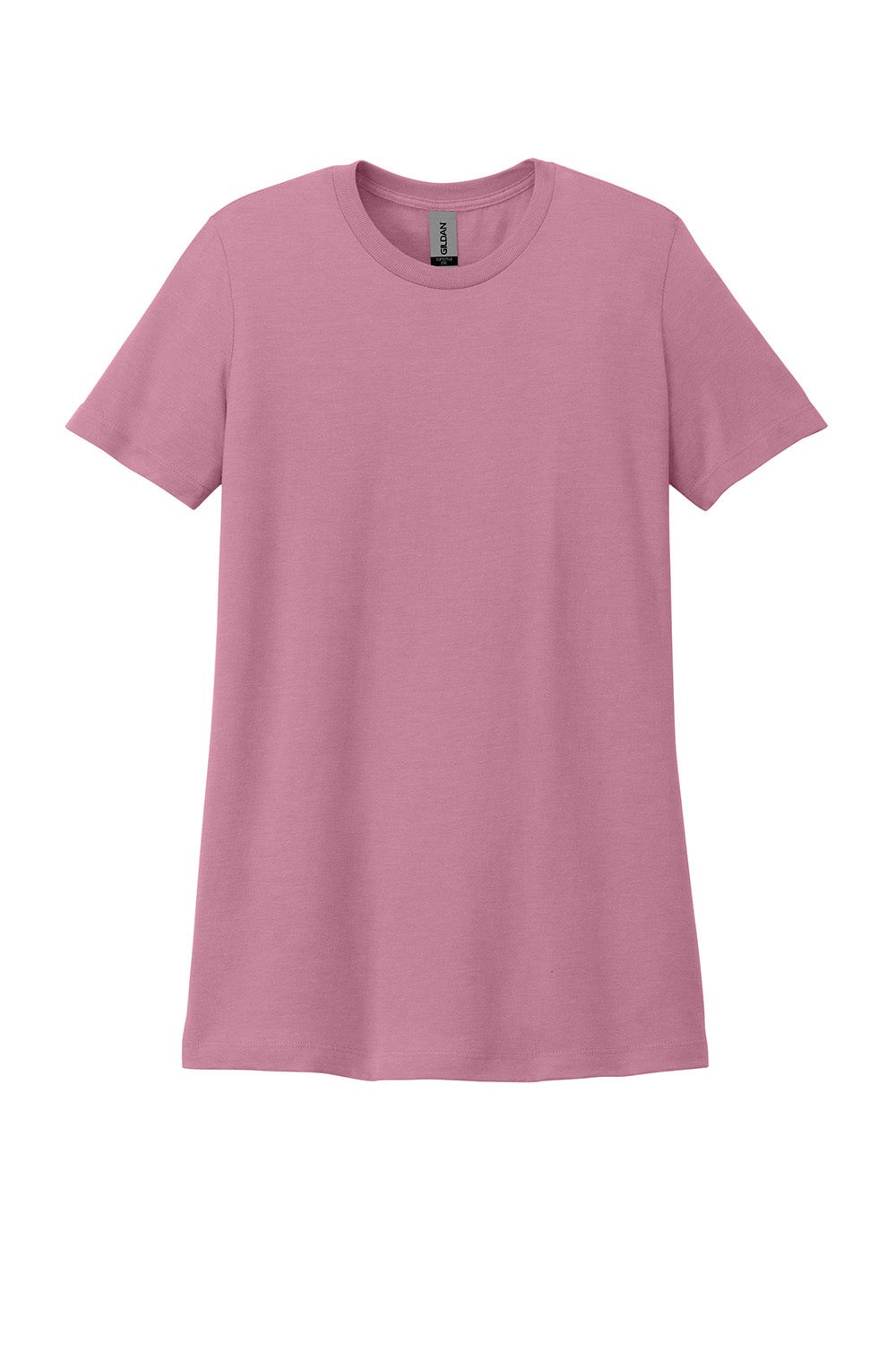 Gildan G670L/67000L Womens Softstyle CVC Short Sleeve Crewneck T-Shirt Plumrose Pink Flat Front