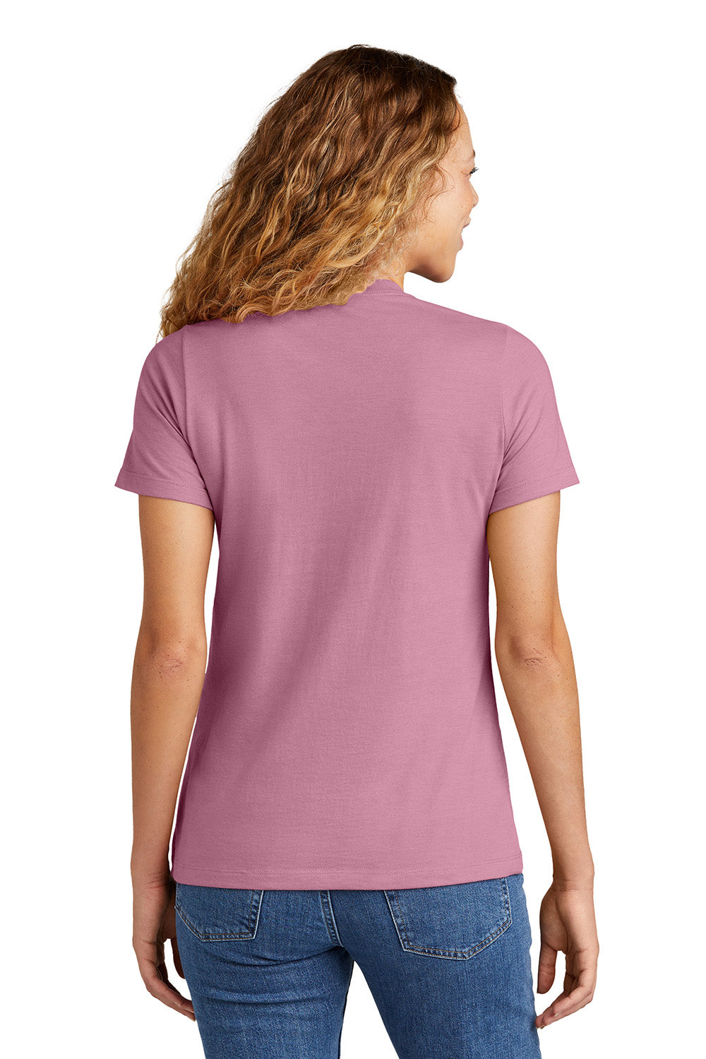 Gildan G670L/67000L Womens Softstyle CVC Short Sleeve Crewneck T-Shirt Plumrose Pink Model Back