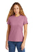 Gildan G670L/67000L Womens Softstyle CVC Short Sleeve Crewneck T-Shirt Plumrose Pink Model Front