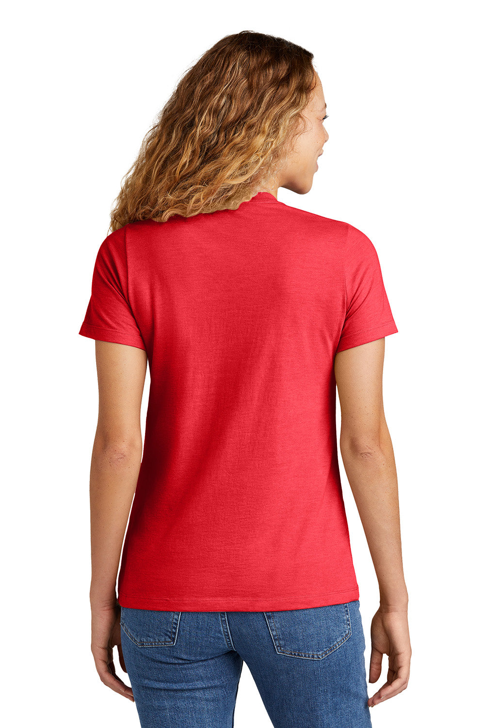 Gildan G670L/67000L Womens Softstyle CVC Short Sleeve Crewneck T-Shirt Red Mist Model Back