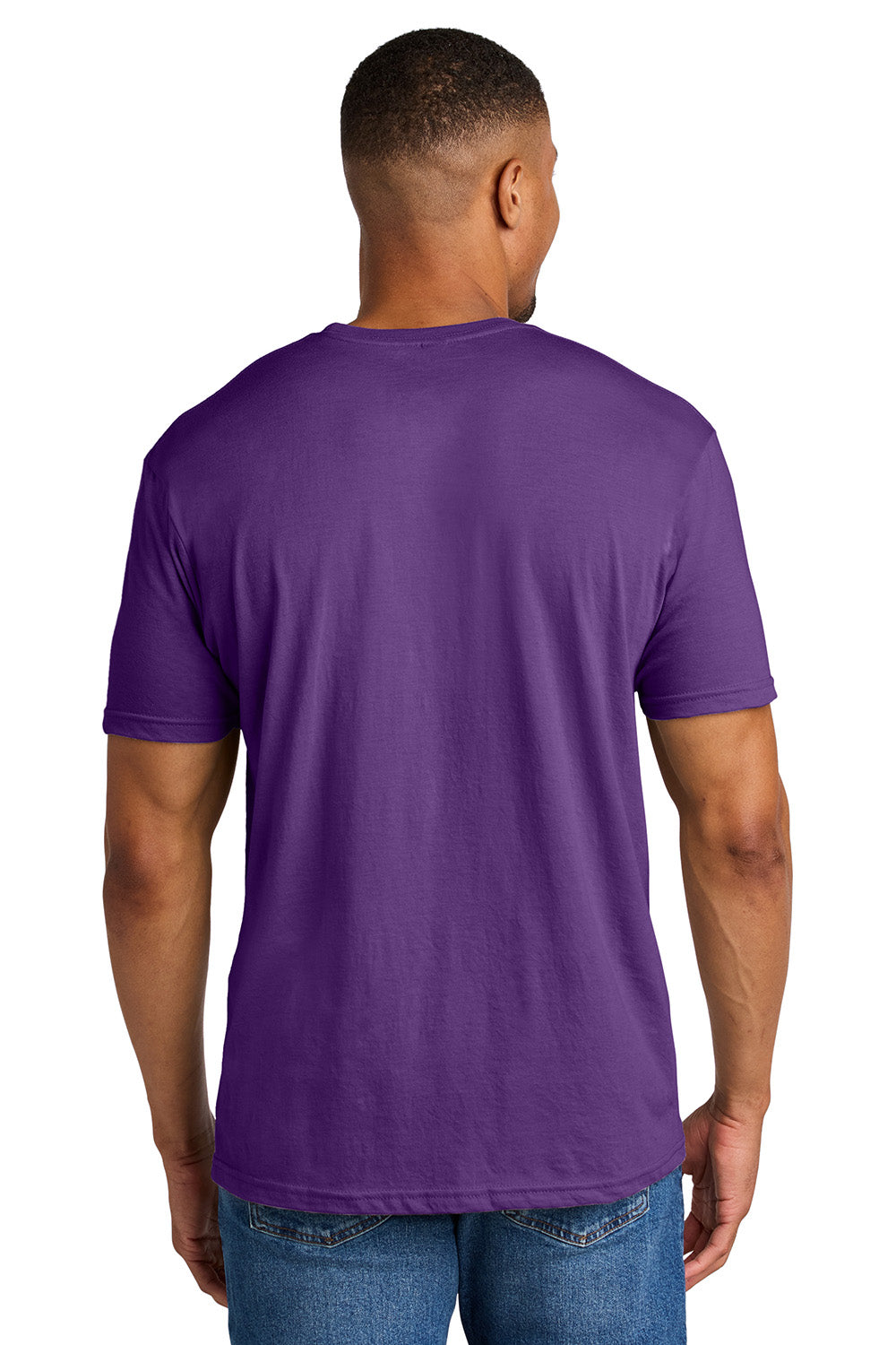 Gildan G670/67000 Mens Softstyle CVC Short Sleeve Crewneck T-Shirt Amethyst Purple Model Back