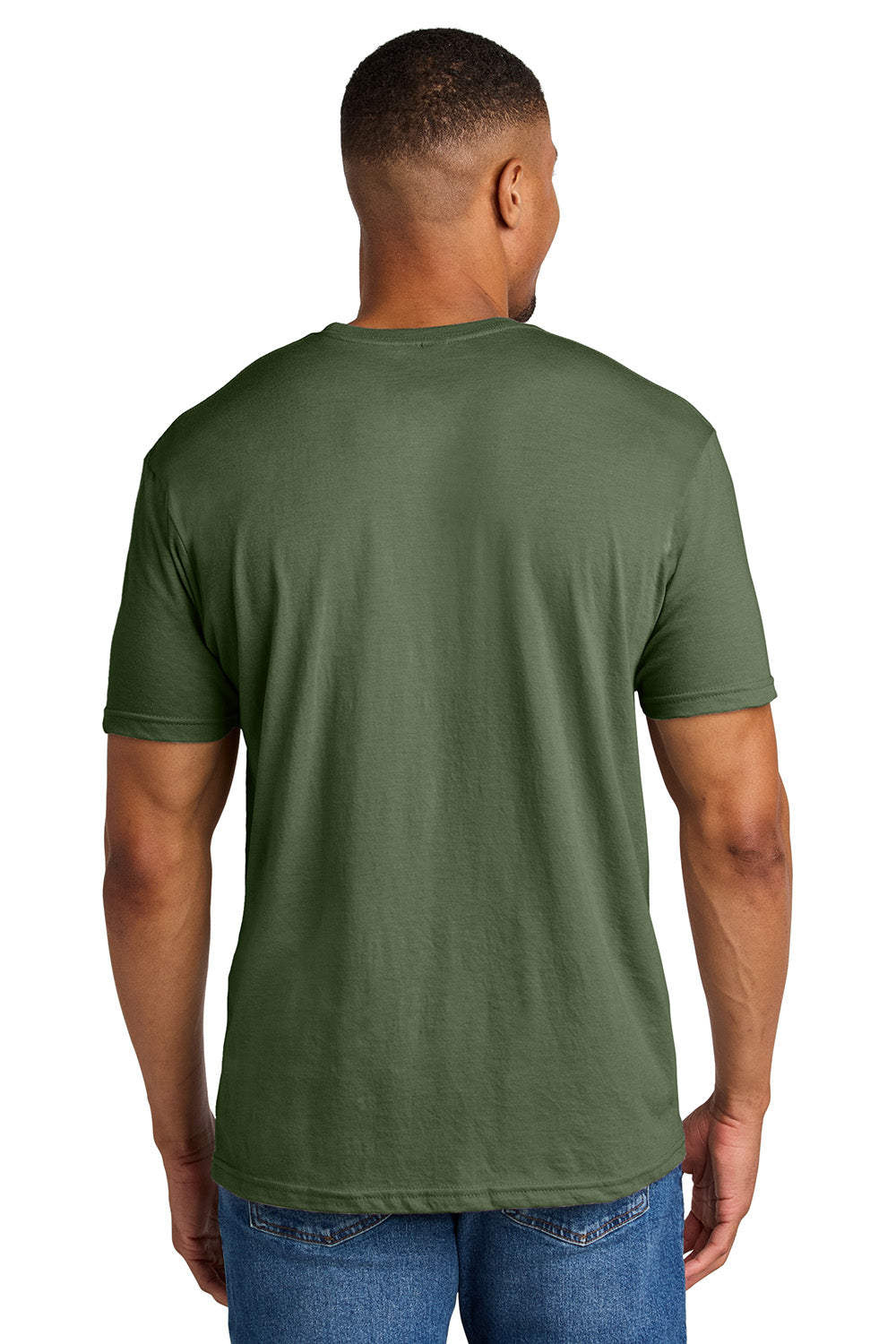 Gildan G670/67000 Mens Softstyle CVC Short Sleeve Crewneck T-Shirt Cactus Green Model Back