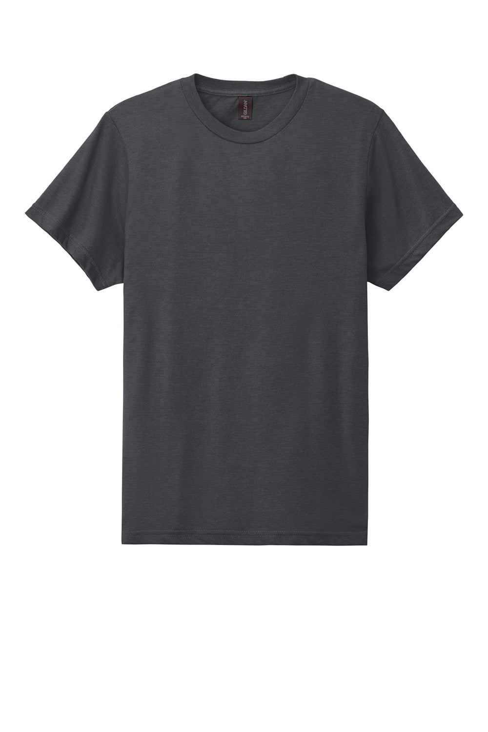 Gildan 67000/G670 Mens Softstyle CVC Short Sleeve Crewneck T-Shirt Heather Dark Grey Flat Front