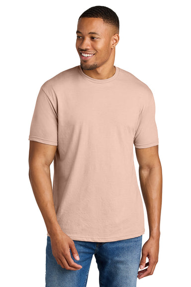 Gildan G670/67000 Mens Softstyle CVC Short Sleeve Crewneck T-Shirt Dusty Rose Pink Model Front