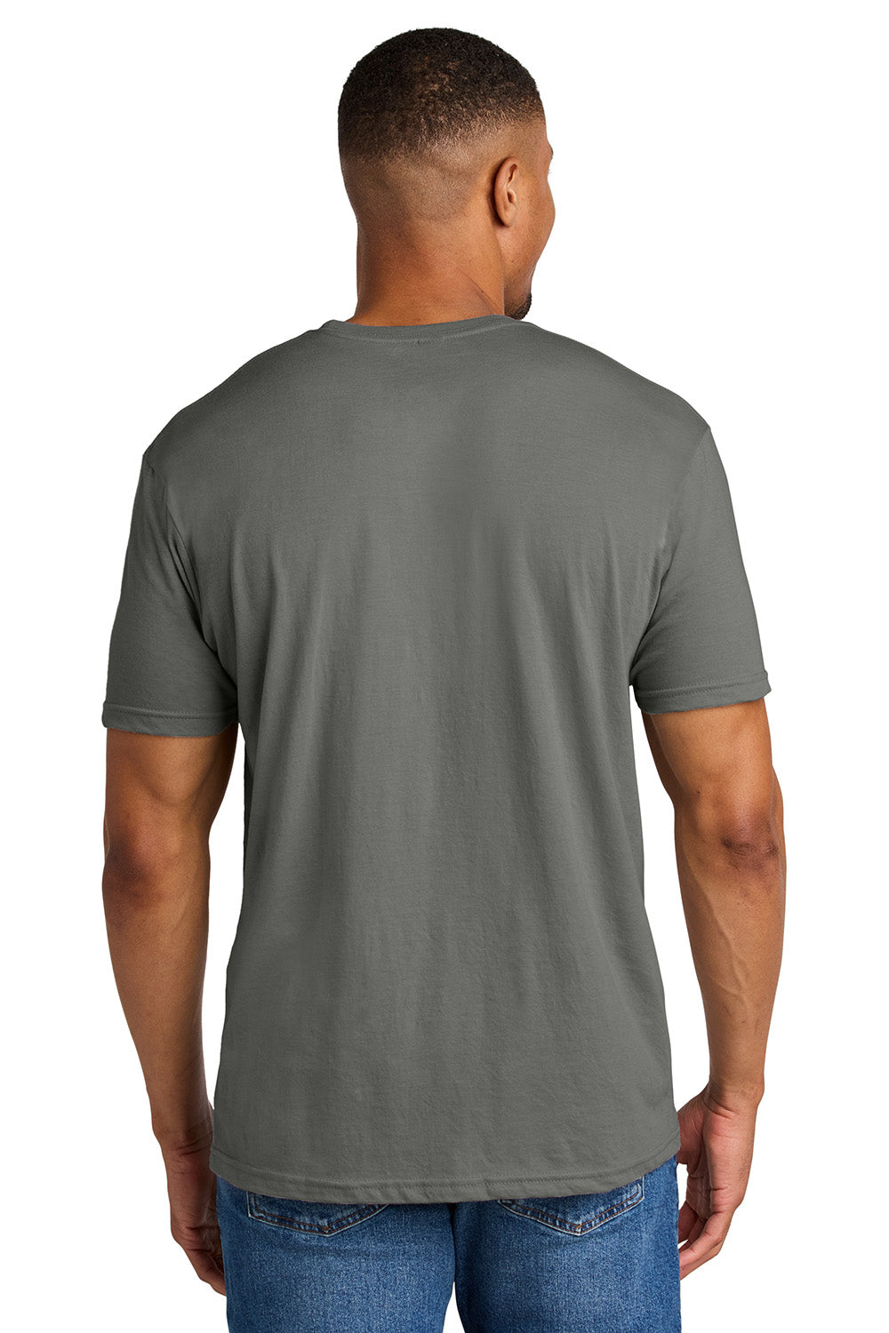 Gildan G670/67000 Mens Softstyle CVC Short Sleeve Crewneck T-Shirt Gunmetal Grey Model Back