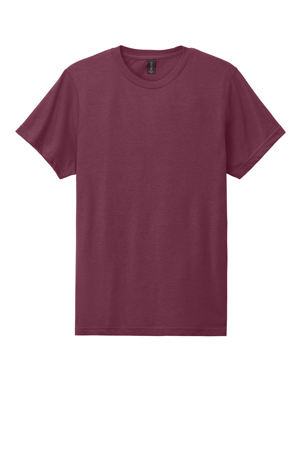 Gildan G670/67000 Mens Softstyle CVC Short Sleeve Crewneck T-Shirt Maroon Mist Flat Front