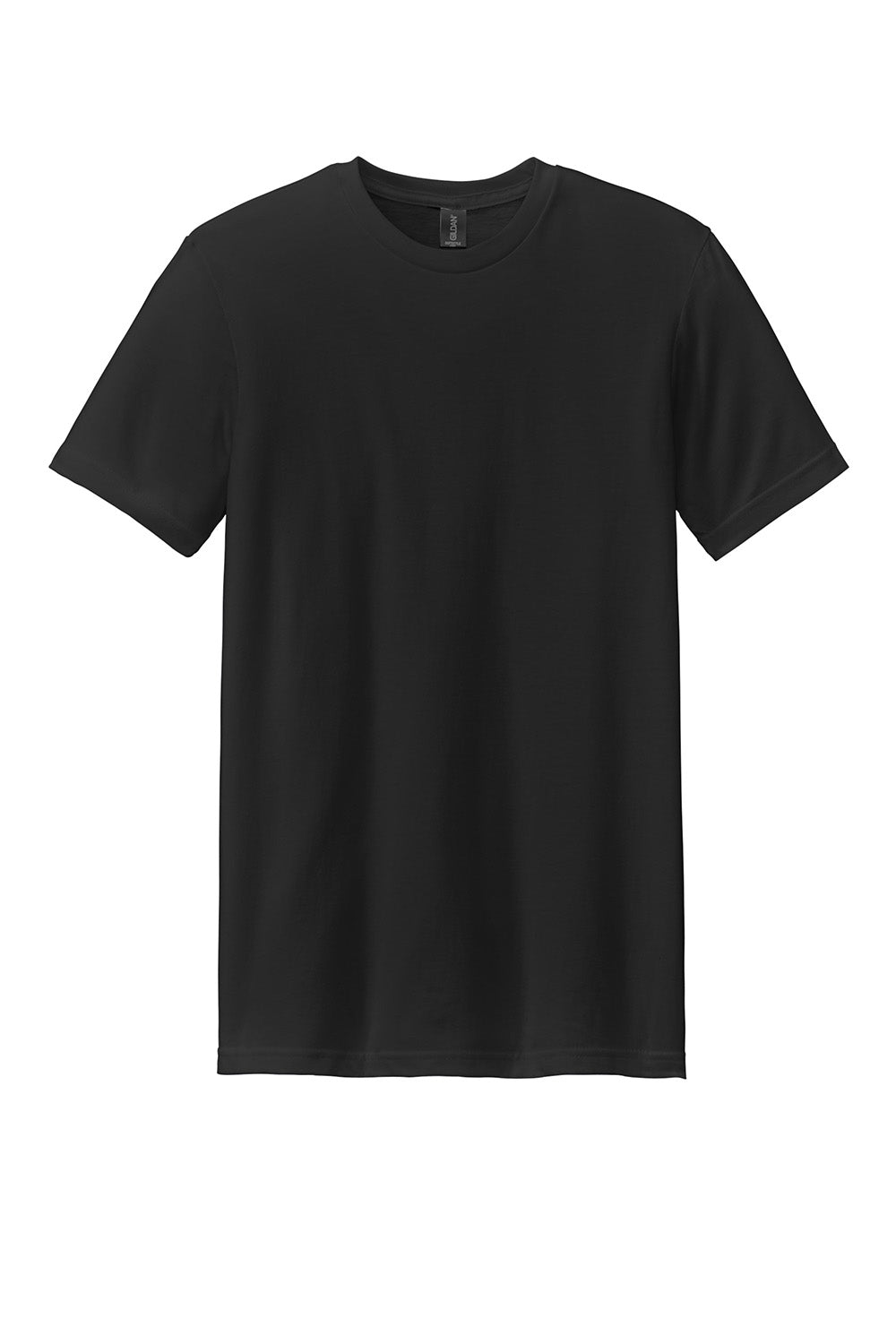 Gildan G670/67000 Mens Softstyle CVC Short Sleeve Crewneck T-Shirt Pitch Black Flat Front