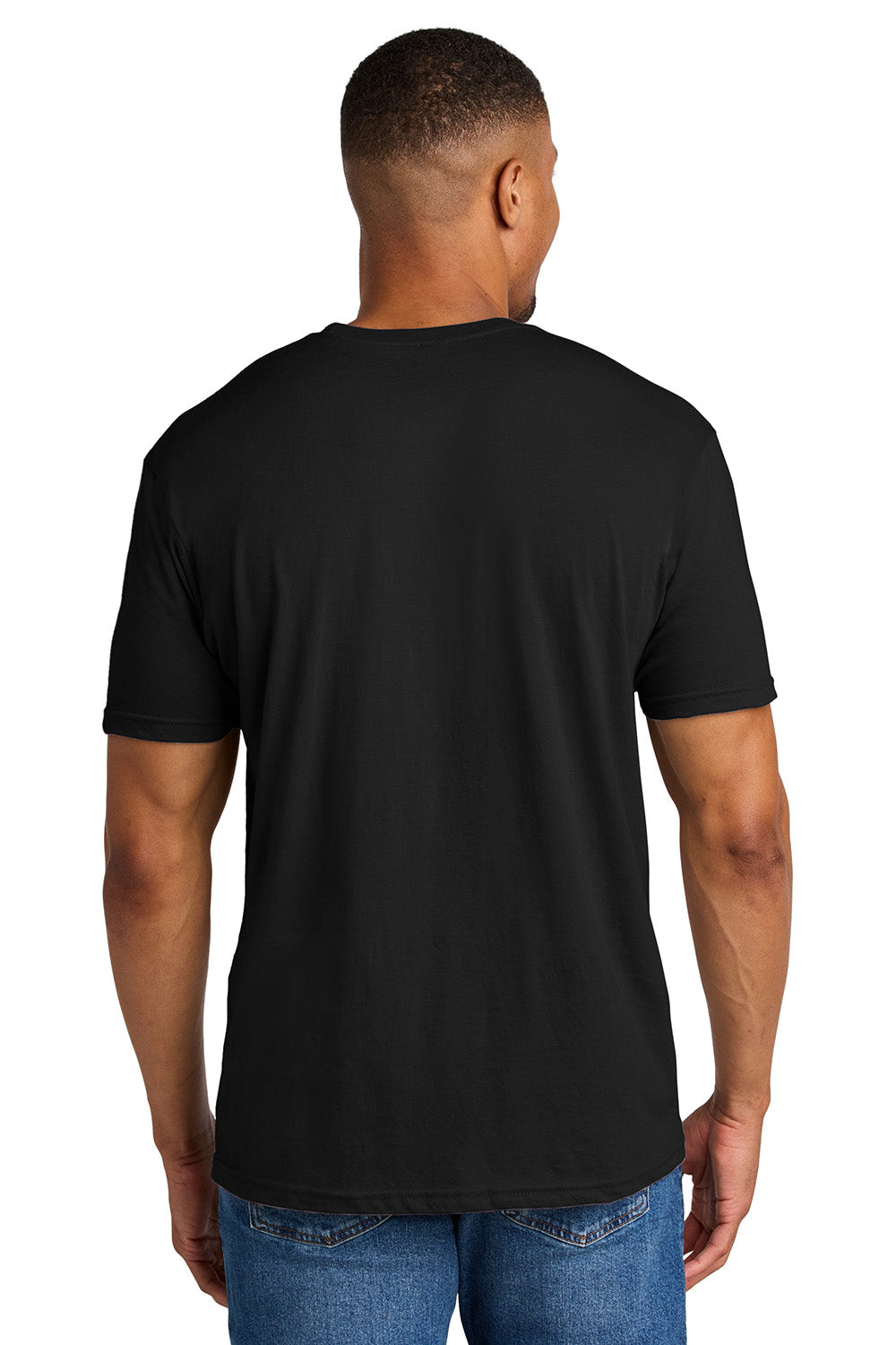 Gildan G670/67000 Mens Softstyle CVC Short Sleeve Crewneck T-Shirt Pitch Black Model Back