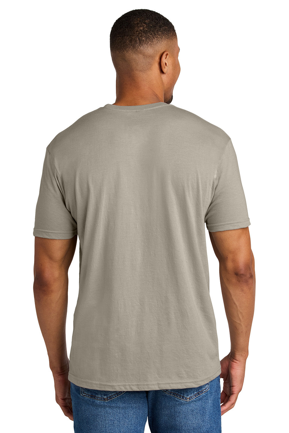 Gildan G670/67000 Mens Softstyle CVC Short Sleeve Crewneck T-Shirt Slate Grey Model Back