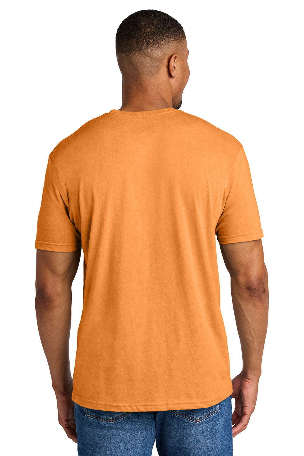 Gildan 67000/G670 Mens Softstyle CVC Short Sleeve Crewneck T-Shirt Tangerine Orange Mist Model Back