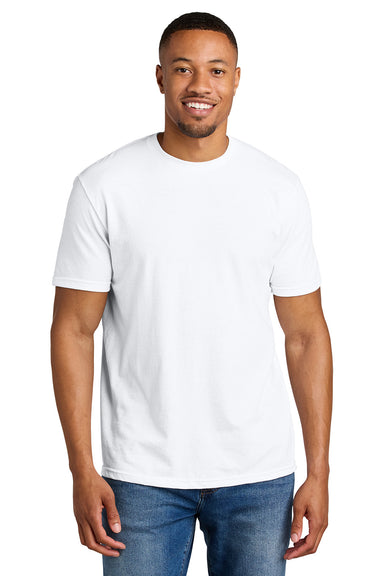 Gildan G670/67000 Mens Softstyle CVC Short Sleeve Crewneck T-Shirt White Model Front