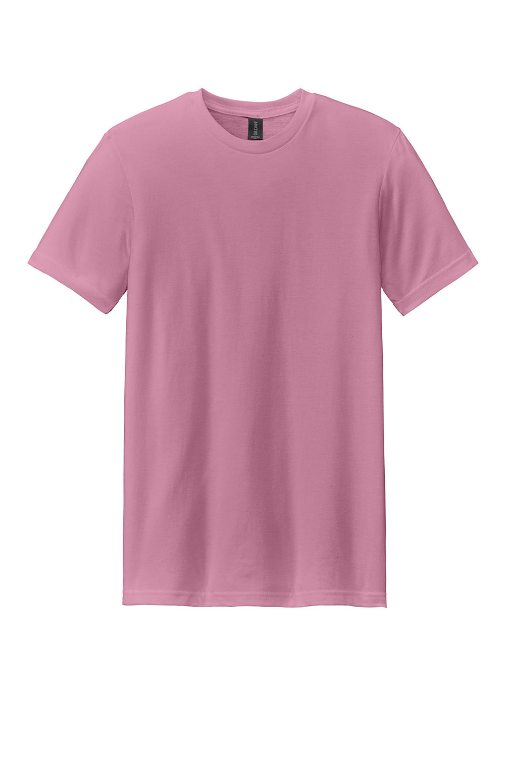 Gildan G670/67000 Mens Softstyle CVC Short Sleeve Crewneck T-Shirt Plumrose Pink Flat Front