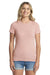 Next Level NL6710/6710 Womens Jersey Short Sleeve Crewneck T-Shirt Desert Pink Model Front