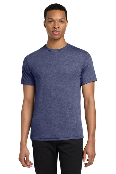 Gildan 6750 Mens Short Sleeve Crewneck T-Shirt Heather Blue Model Front